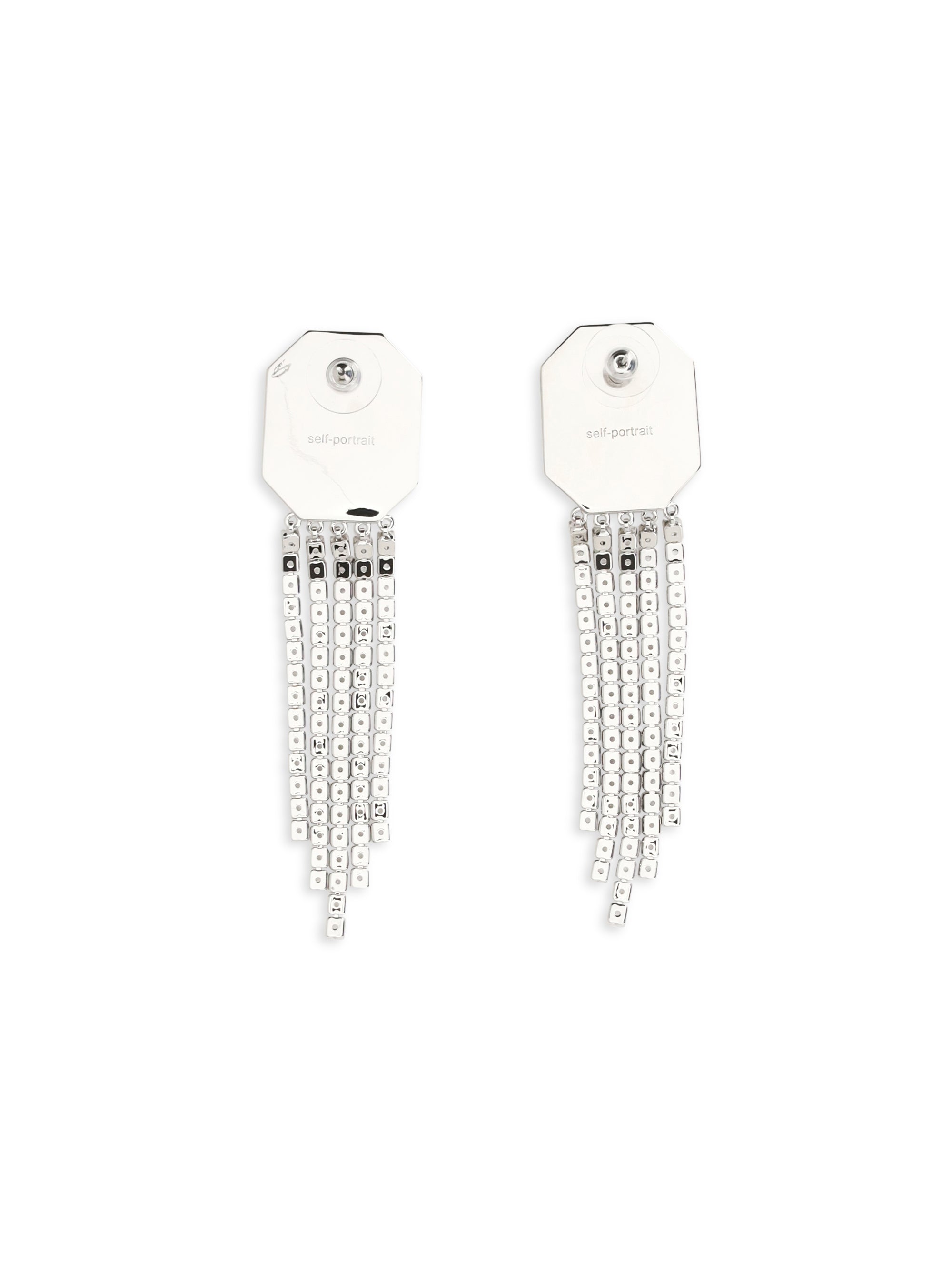 silver crystal drop earrings