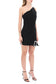 one-shoulder mini dress with rhin