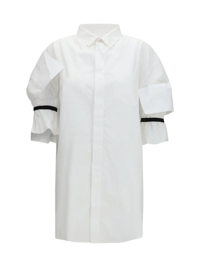 shirt with elasticated sleeves