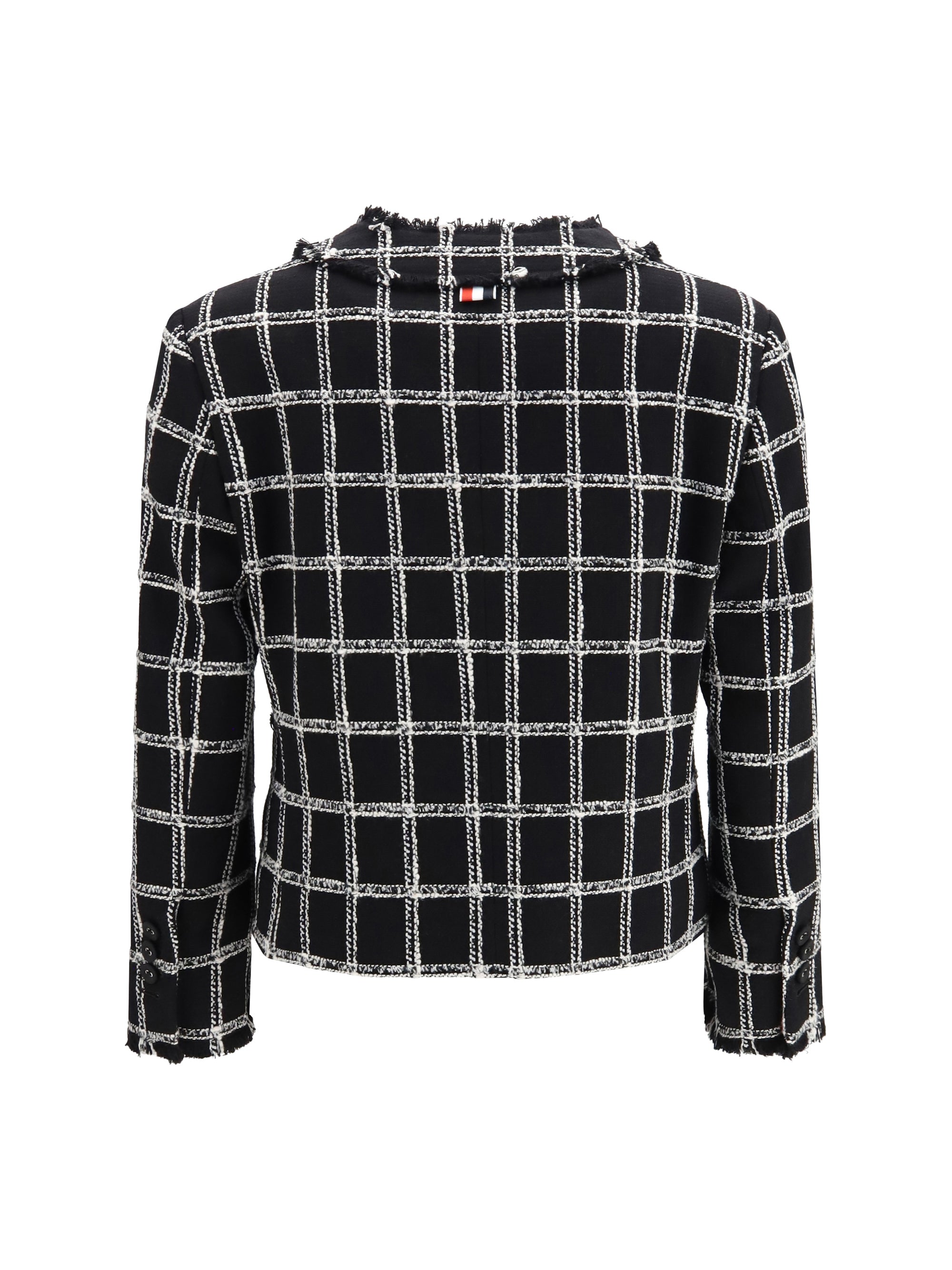 checked tweed cardigan jacket