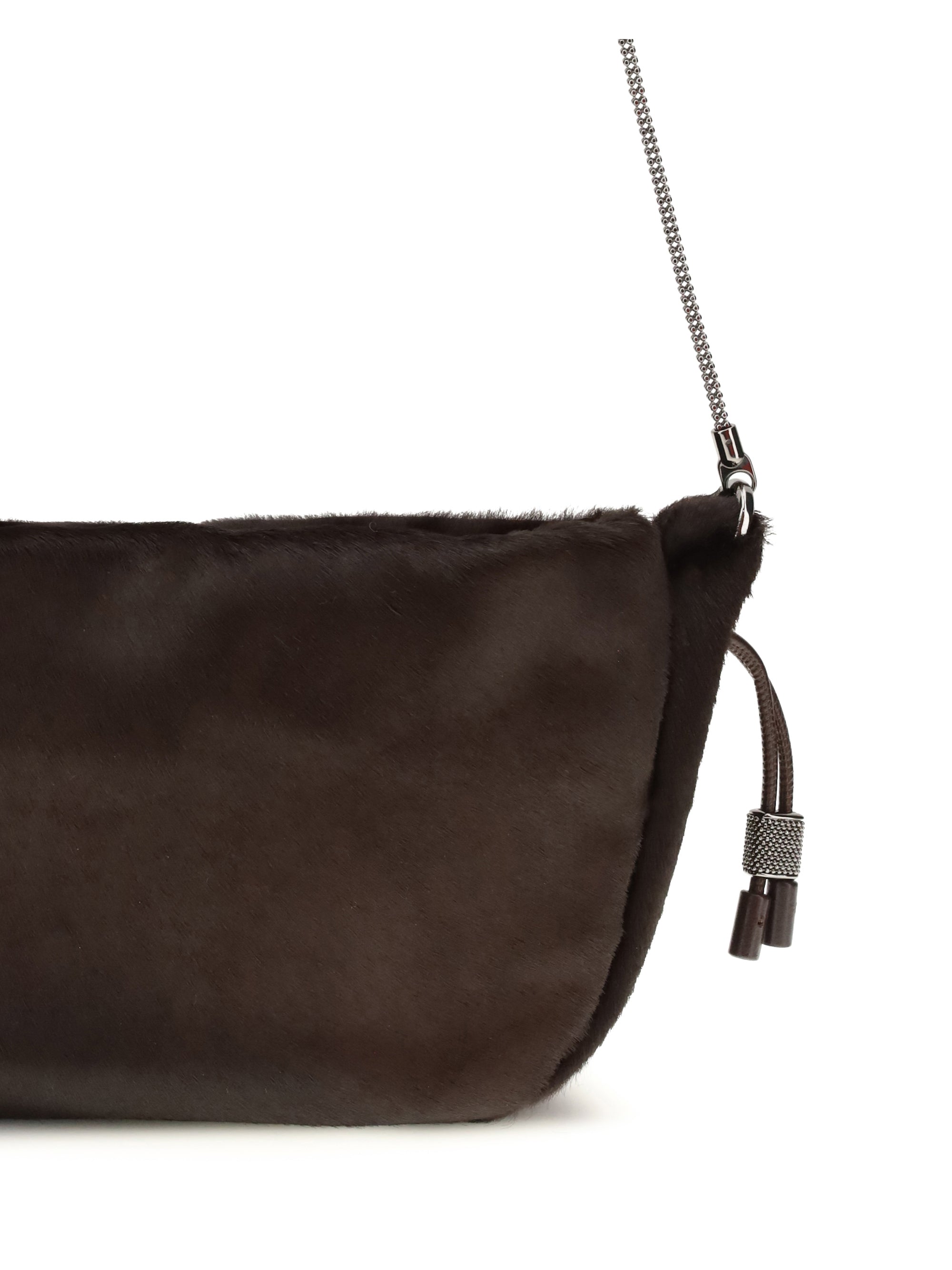 mellow mini ponyhair shoulder bag with precious chai