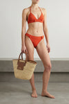 bord triangle bikini top in peau douce* fabric