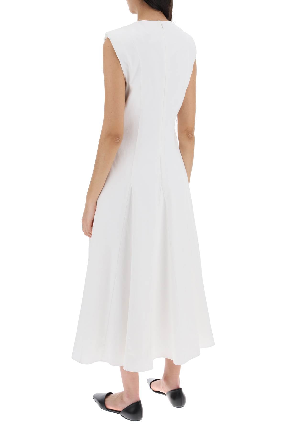 cotton poplin midi dress in