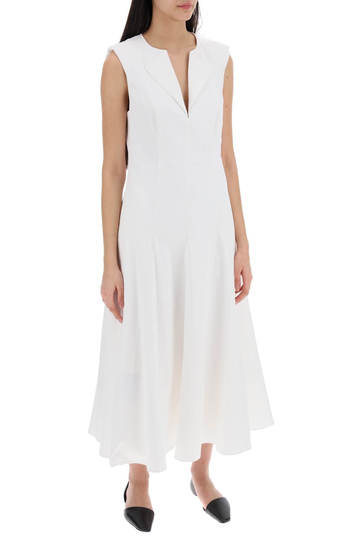 cotton poplin midi dress in