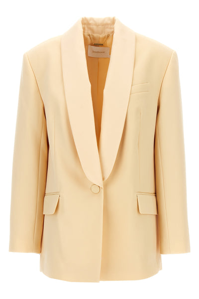 illustration shawl tux jacket wool blend blazer