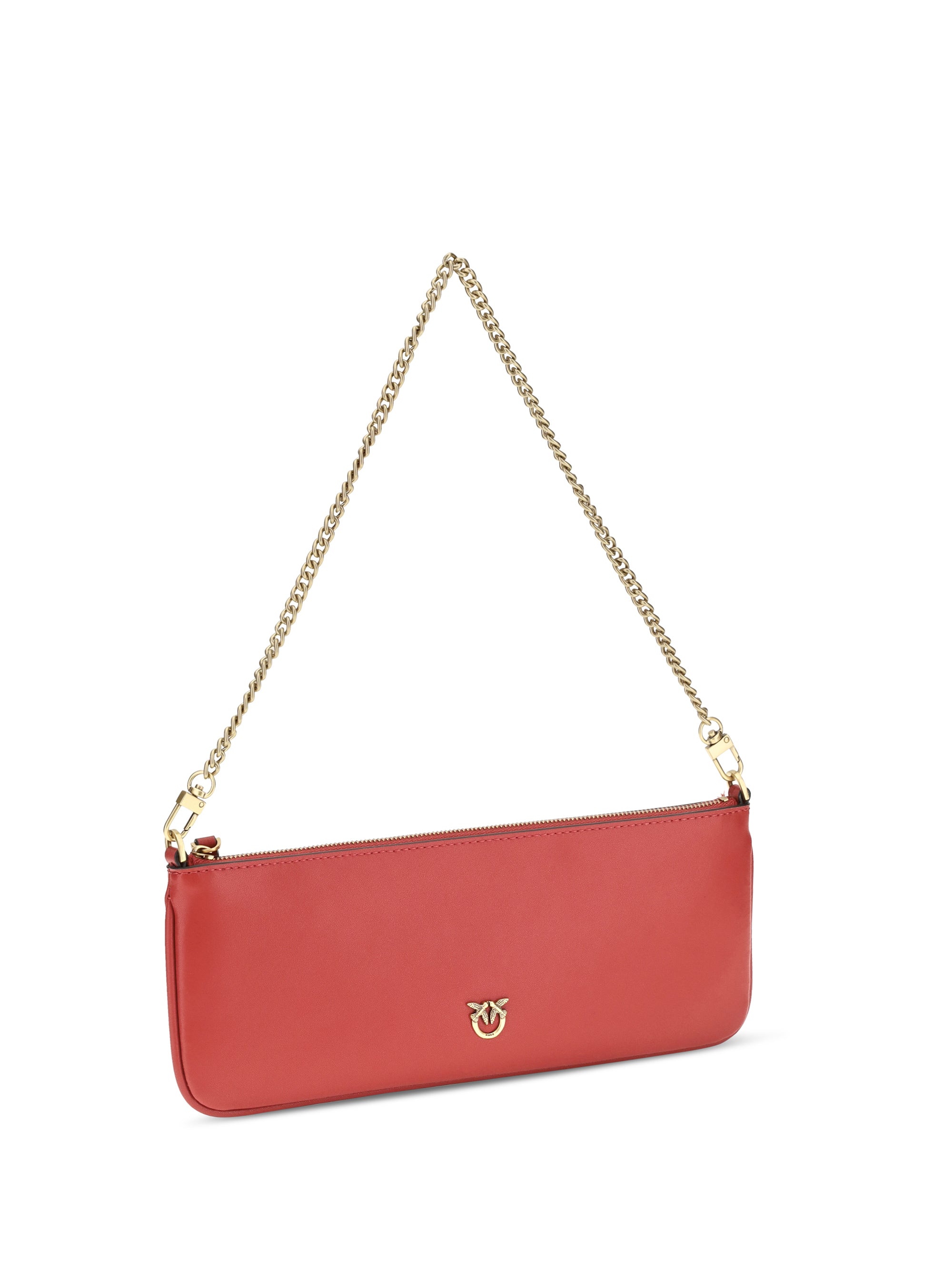 horizontal flat leather shoulder bag