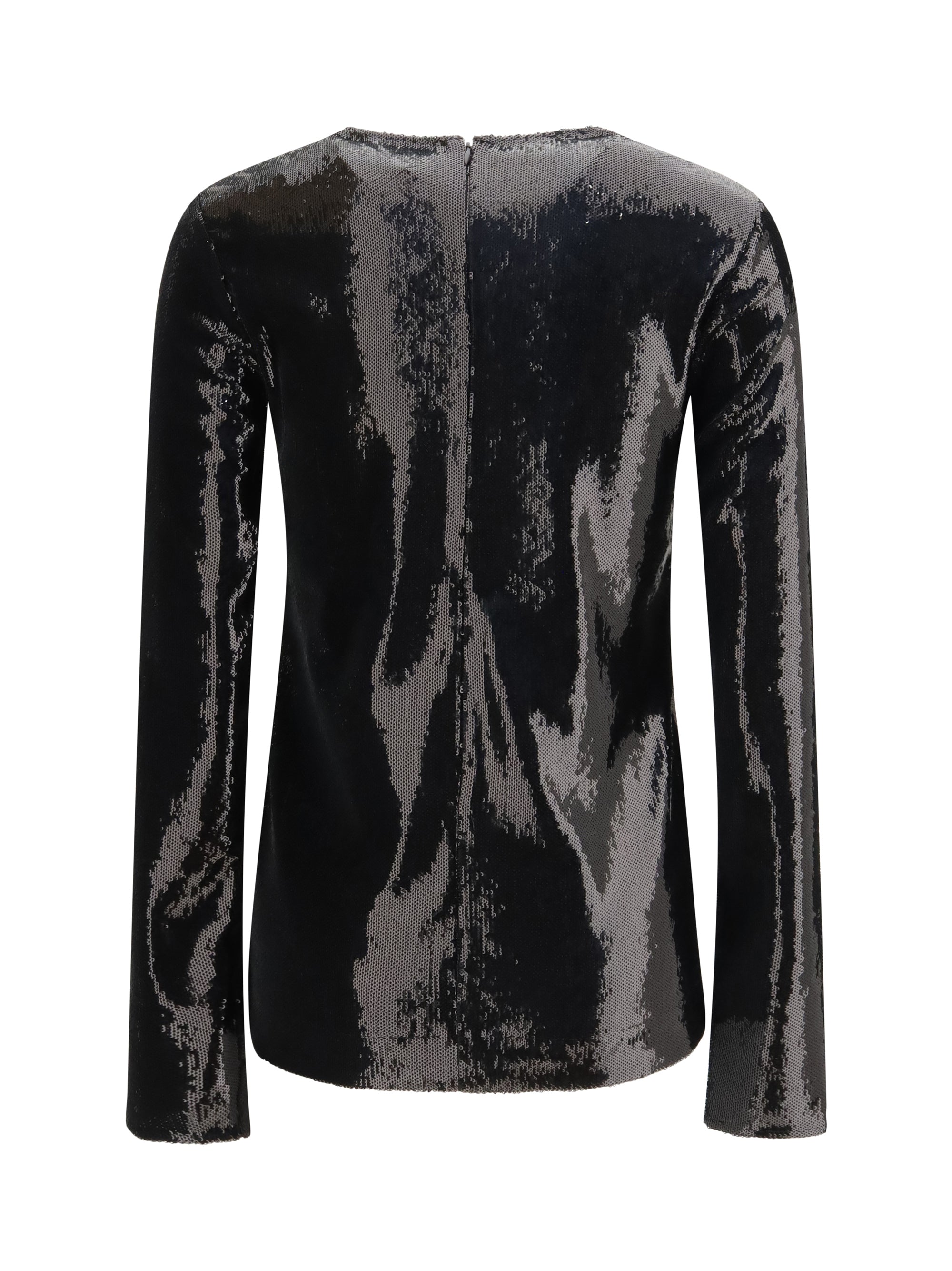 long-sleeved sequin top