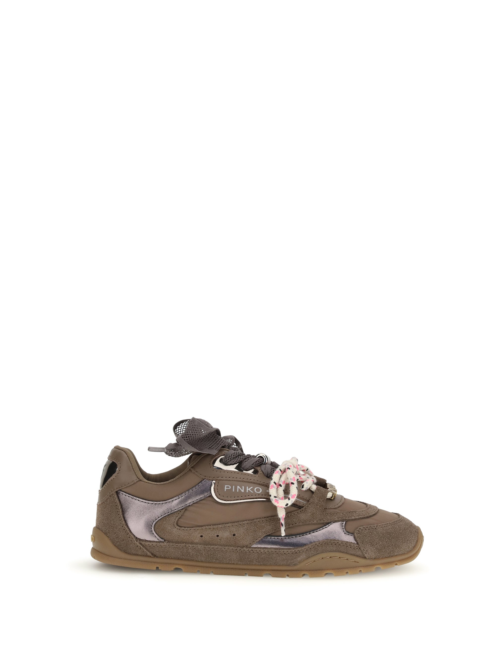PINKO 36 yulia sneakers in suede with nylon inserts