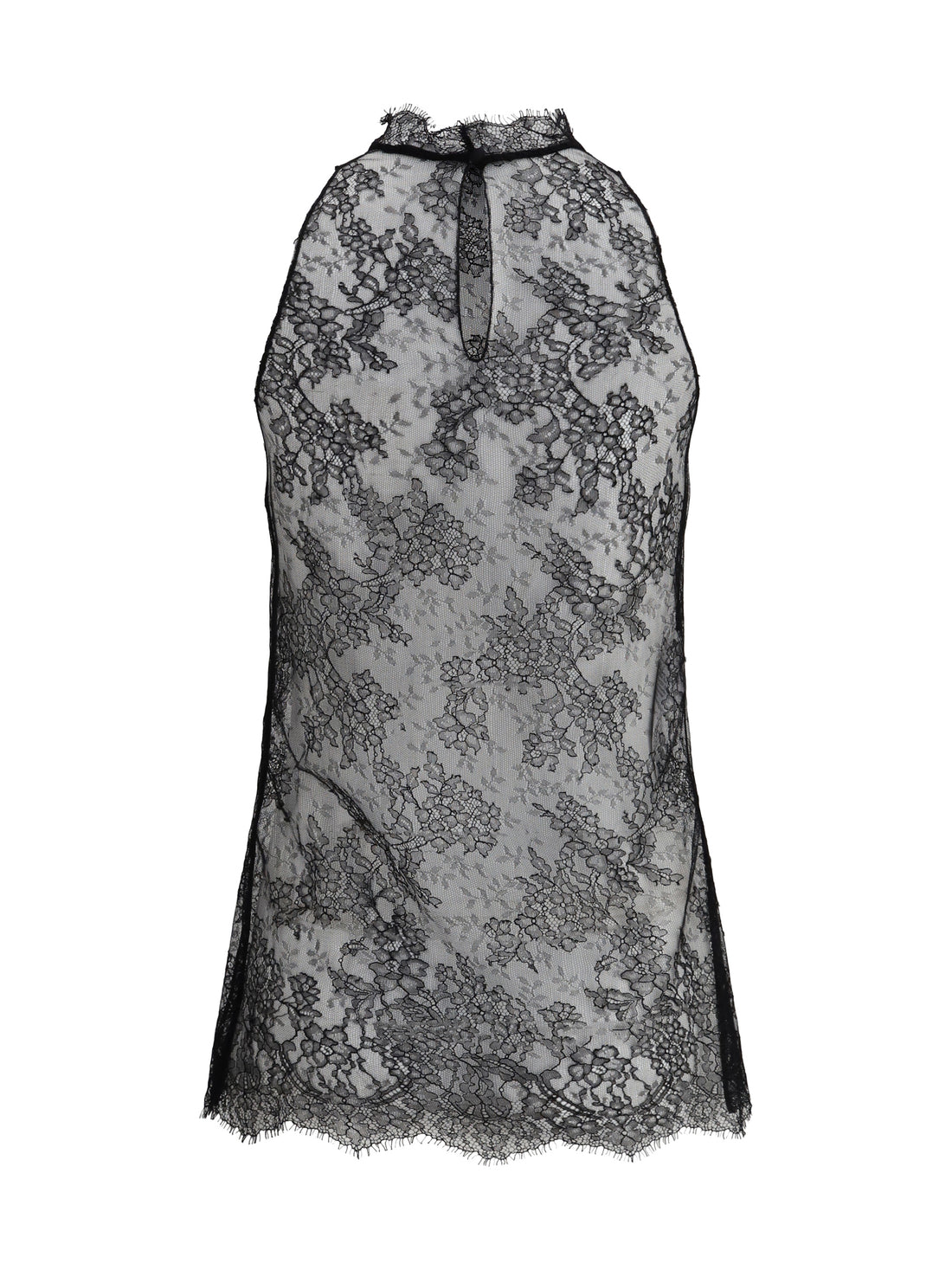 ALEXANDER MCQUEEN 42 sleeveless black lace top