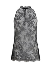 ALEXANDER MCQUEEN 42 sleeveless black lace top