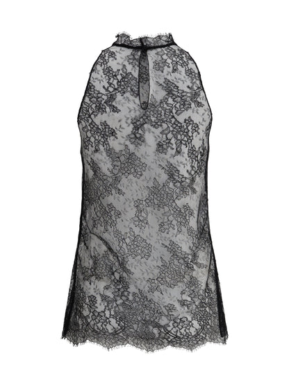 ALEXANDER MCQUEEN 42 sleeveless black lace top