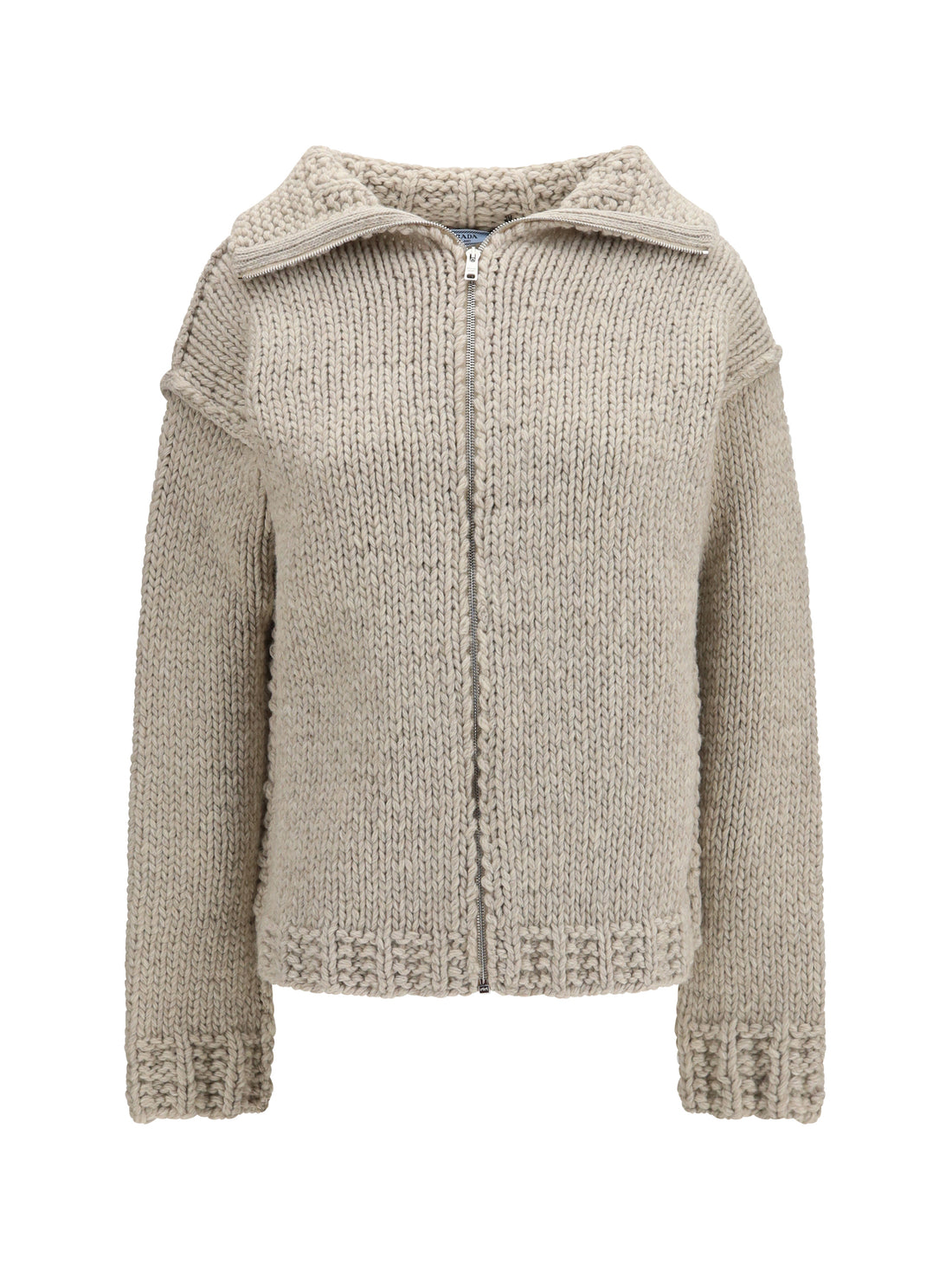 PRADA 40 wool zip cardigan