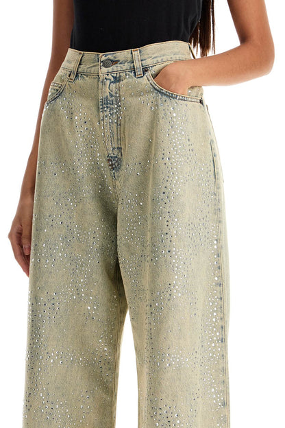 wide leg jeans with rhinestones