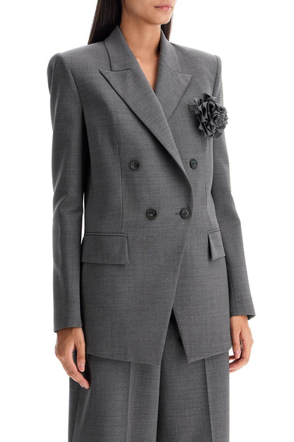 double-breasted wool stretch blazer