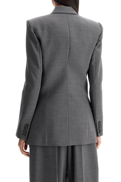 double-breasted wool stretch blazer