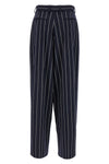 striped viscose blend trousers