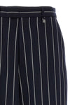 striped viscose blend trousers