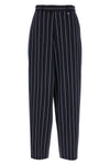 striped viscose blend trousers