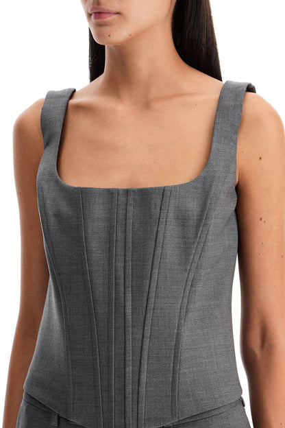 stretch wool corset top with nine words