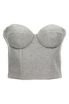 viscose blend cropped bustier top