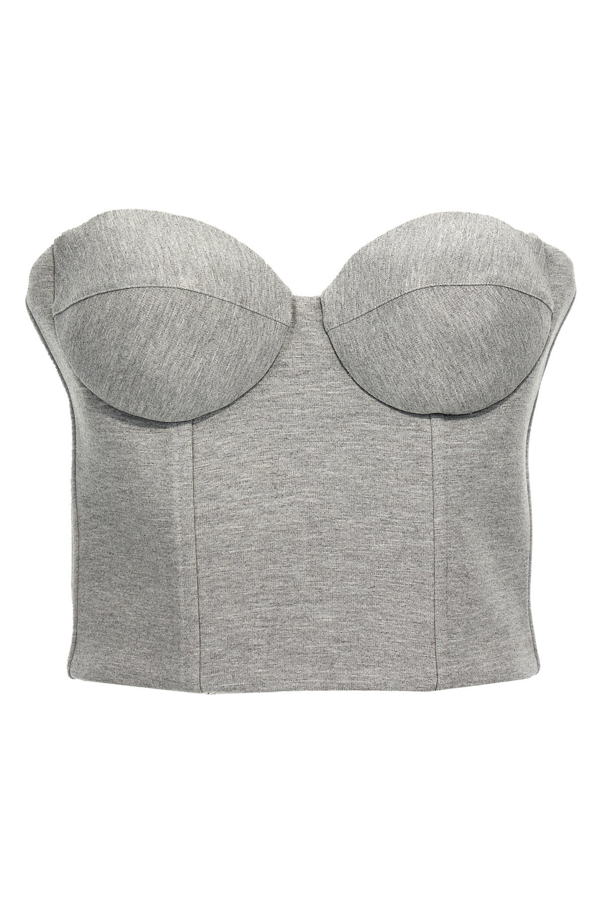 viscose blend cropped bustier top