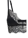 satin soft-cup bralette bra with lace