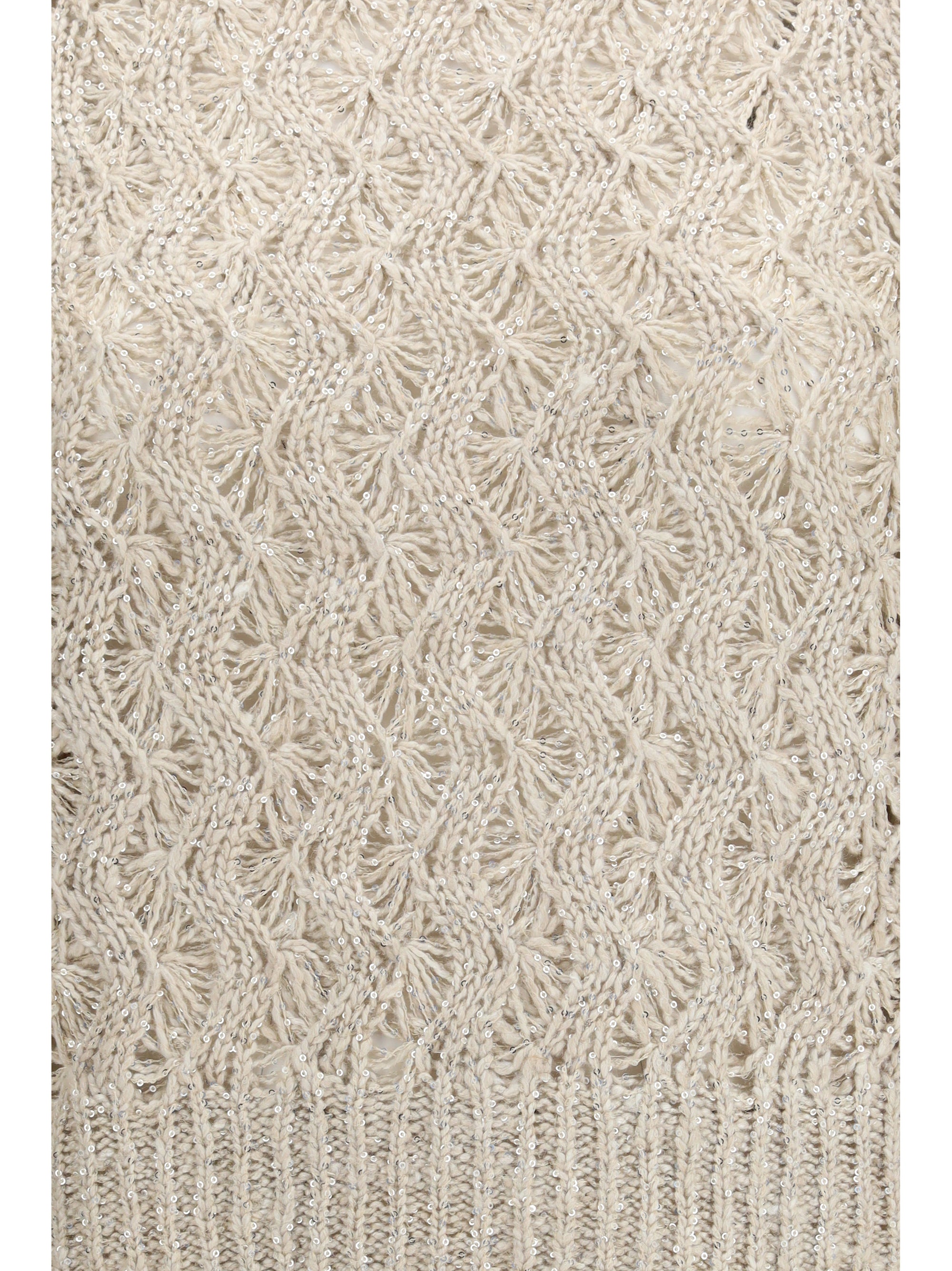 open-knit construction sweater