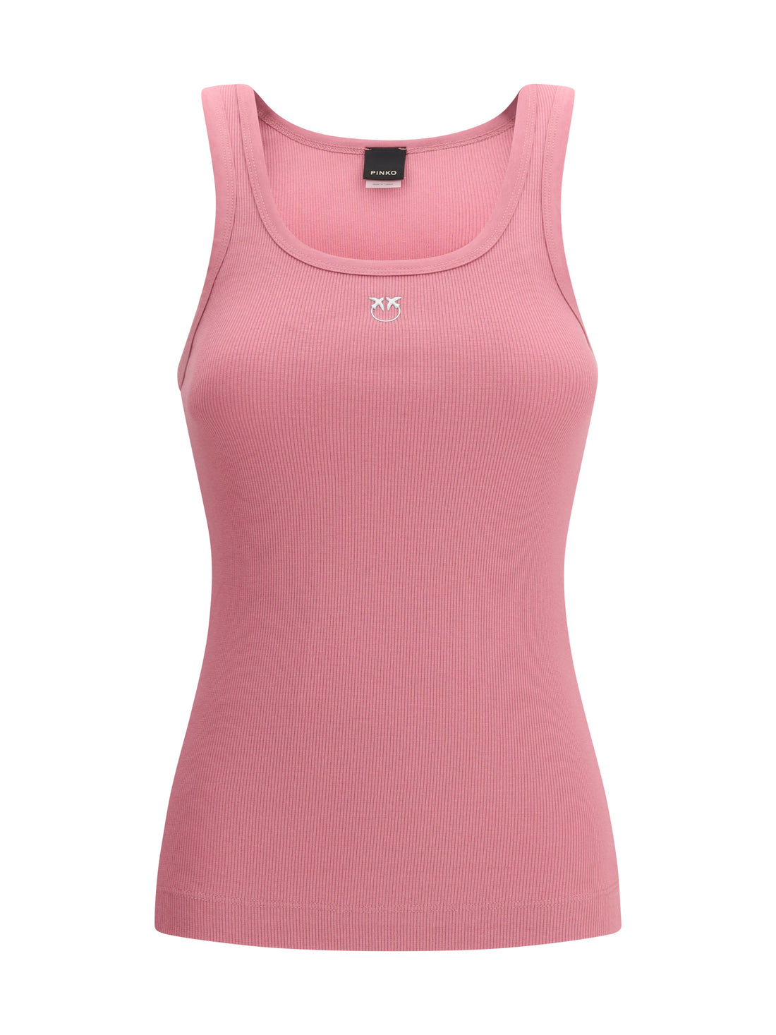 PINKO M ribbed tank top with love birds logo