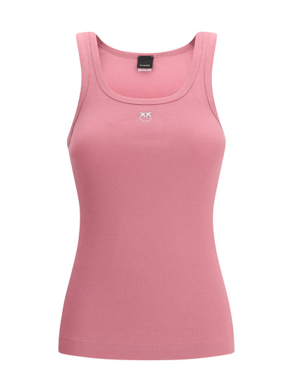 PINKO M ribbed tank top with love birds logo