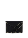 rockstud leather clutch