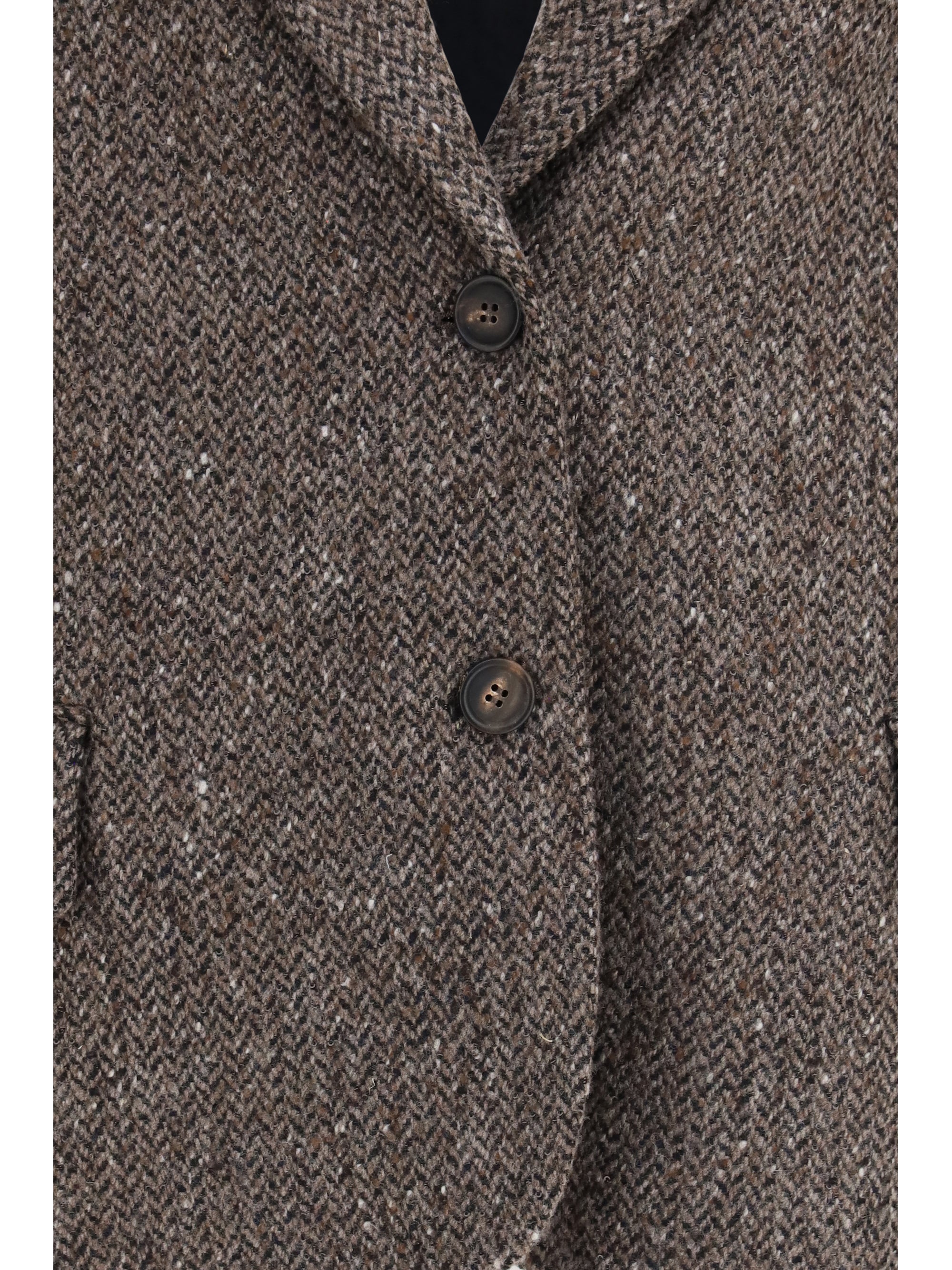 single-breasted virgin wool blend jacket