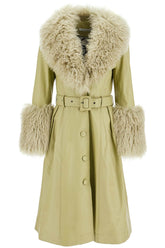 foxy leather and shearling long coat