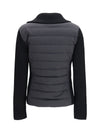 padded wool zip cardigan