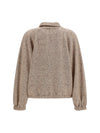 oversized bouclé yarn bomber jacket with lurex