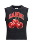 GANNI L wool vest with graphic cherries