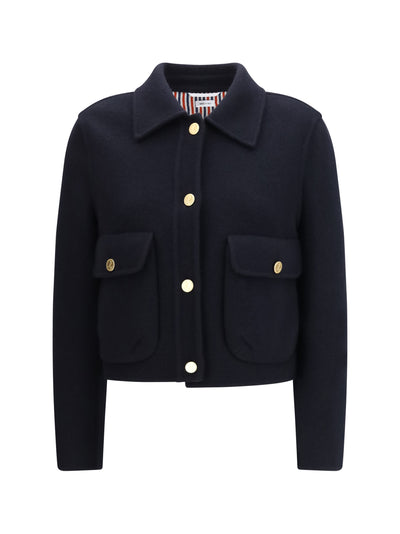 cropped virgin wool jacket