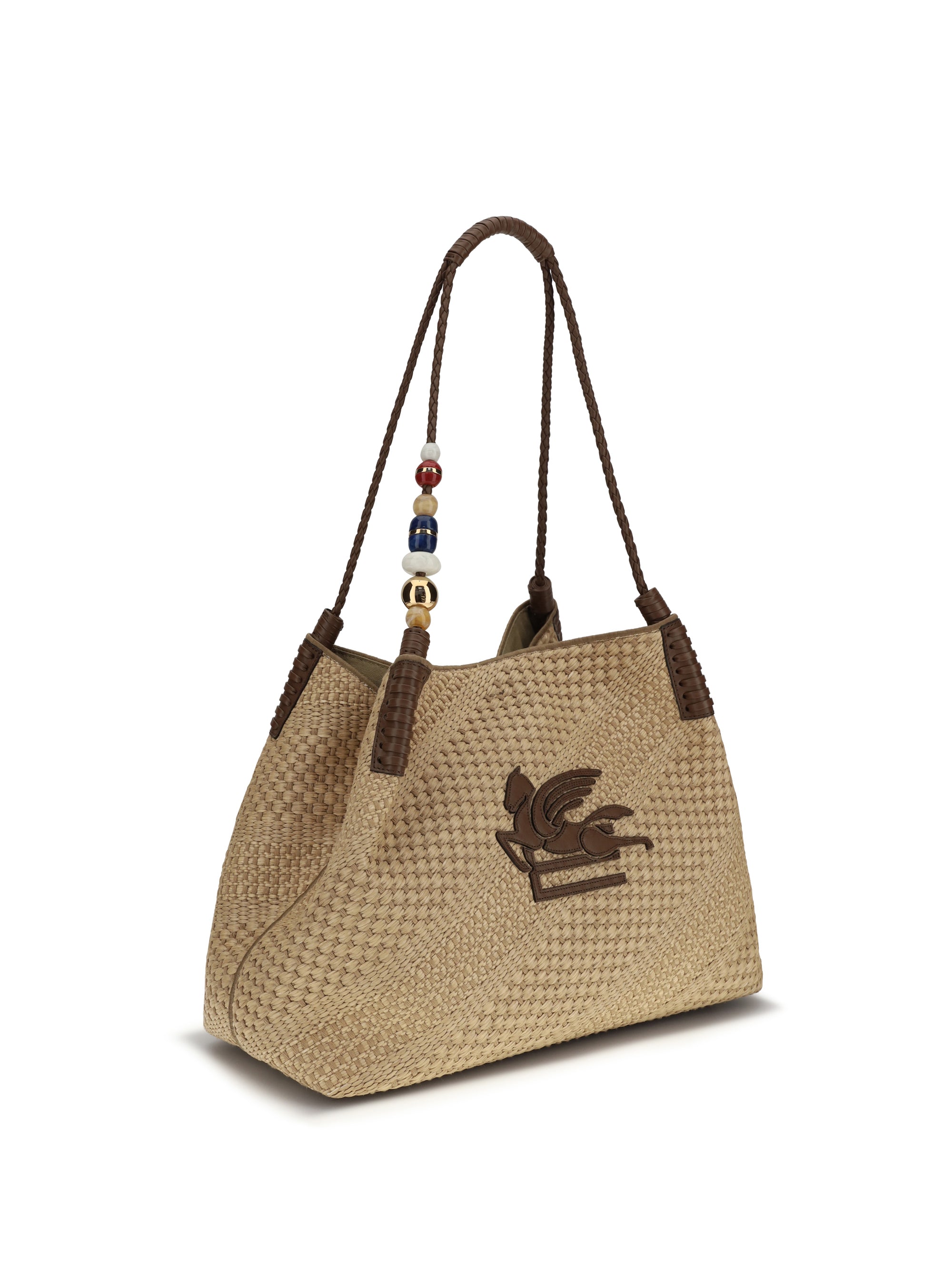 ETRO OS large libra shoulder bag in raffia