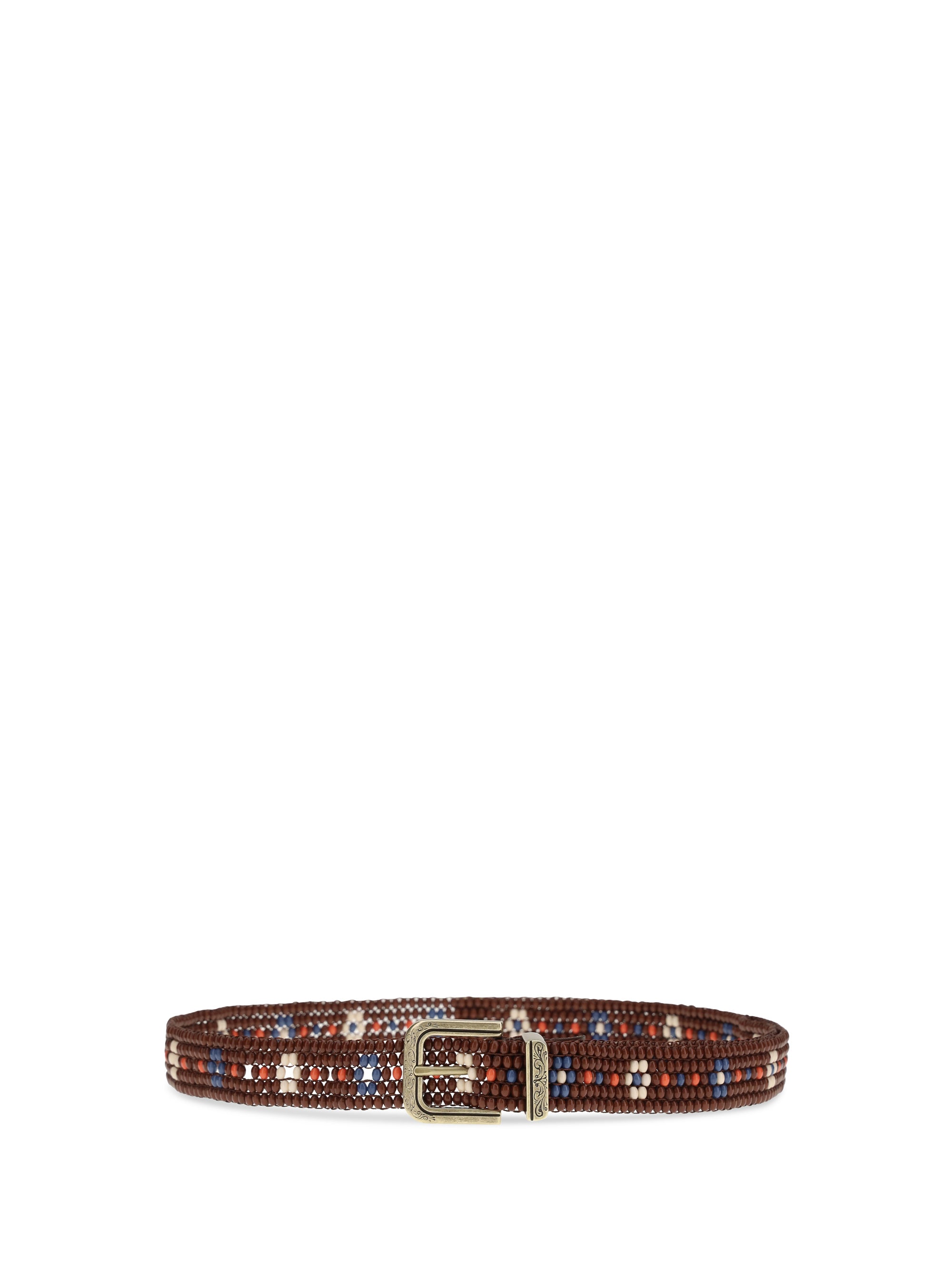 beaded belt with floral motif