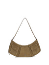 large pocket body shoulder bag in suede