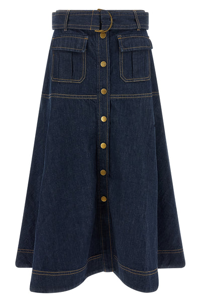 the zimmermann midi skirt redefines everyday elegance through a precise sartoria
