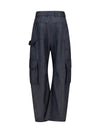 denim print cargo pants