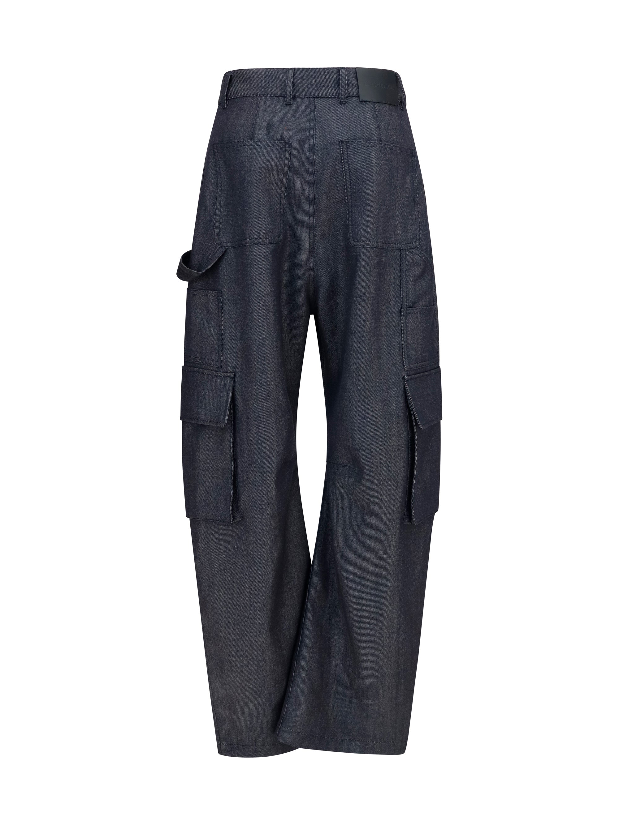 denim print cargo pants
