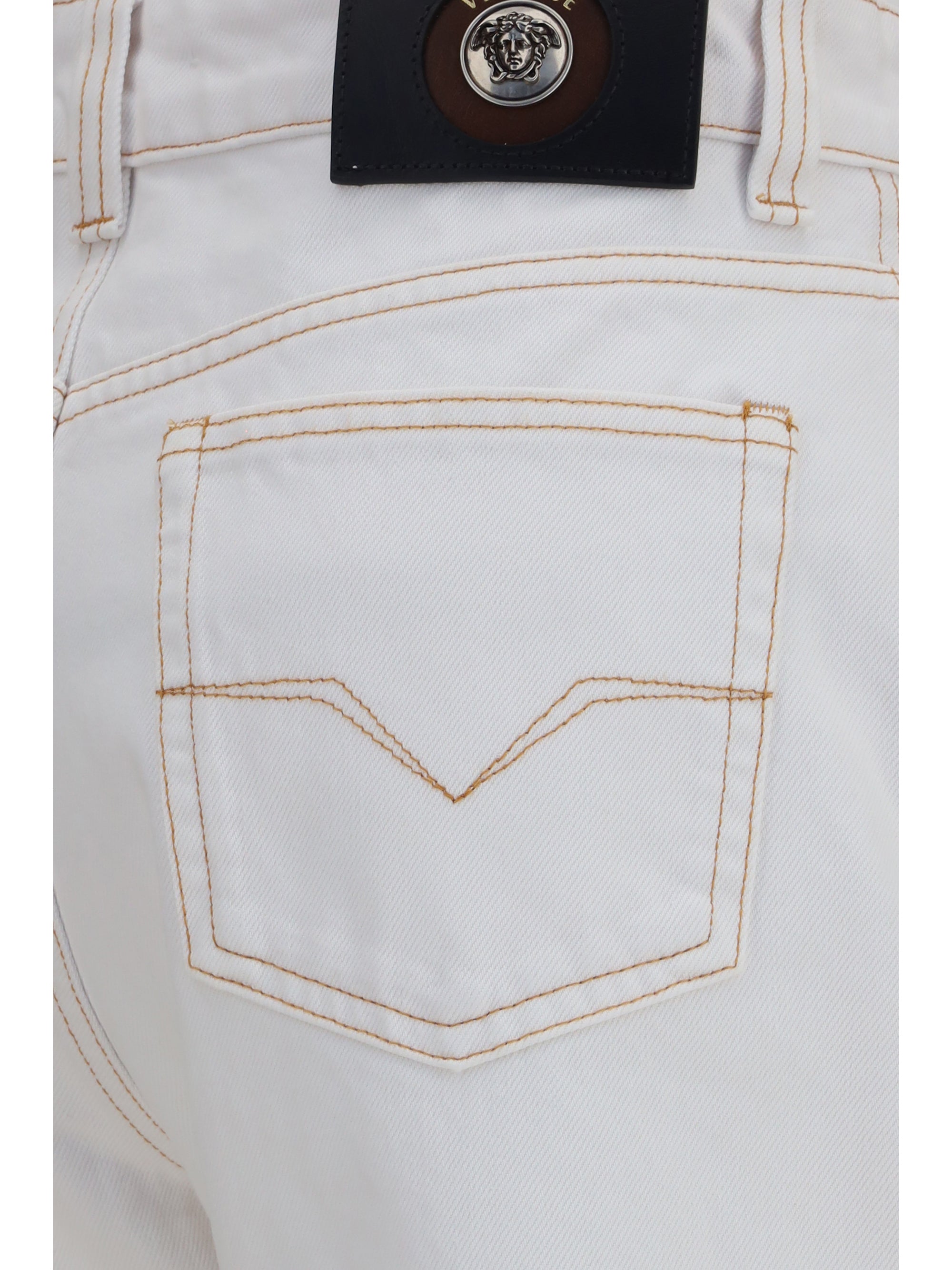 high-waisted jeans