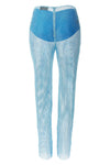 transparent mesh fabric pants