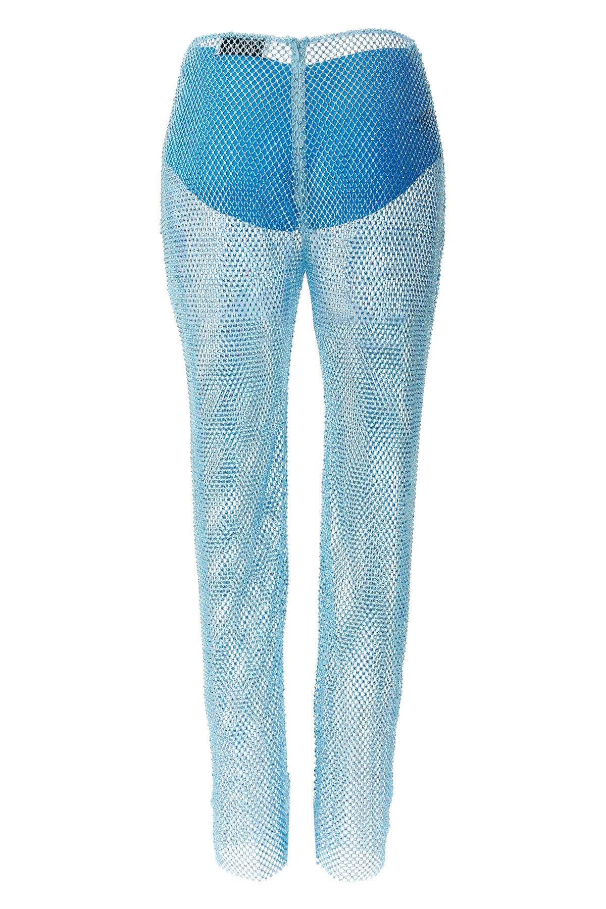 transparent mesh fabric pants