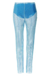transparent mesh fabric pants
