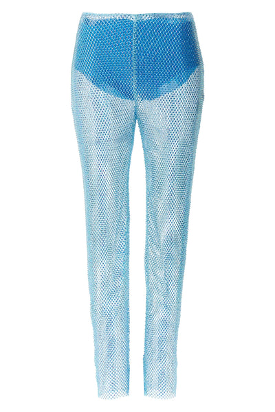 transparent mesh fabric pants