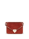 rockstud mini suede shoulder bag