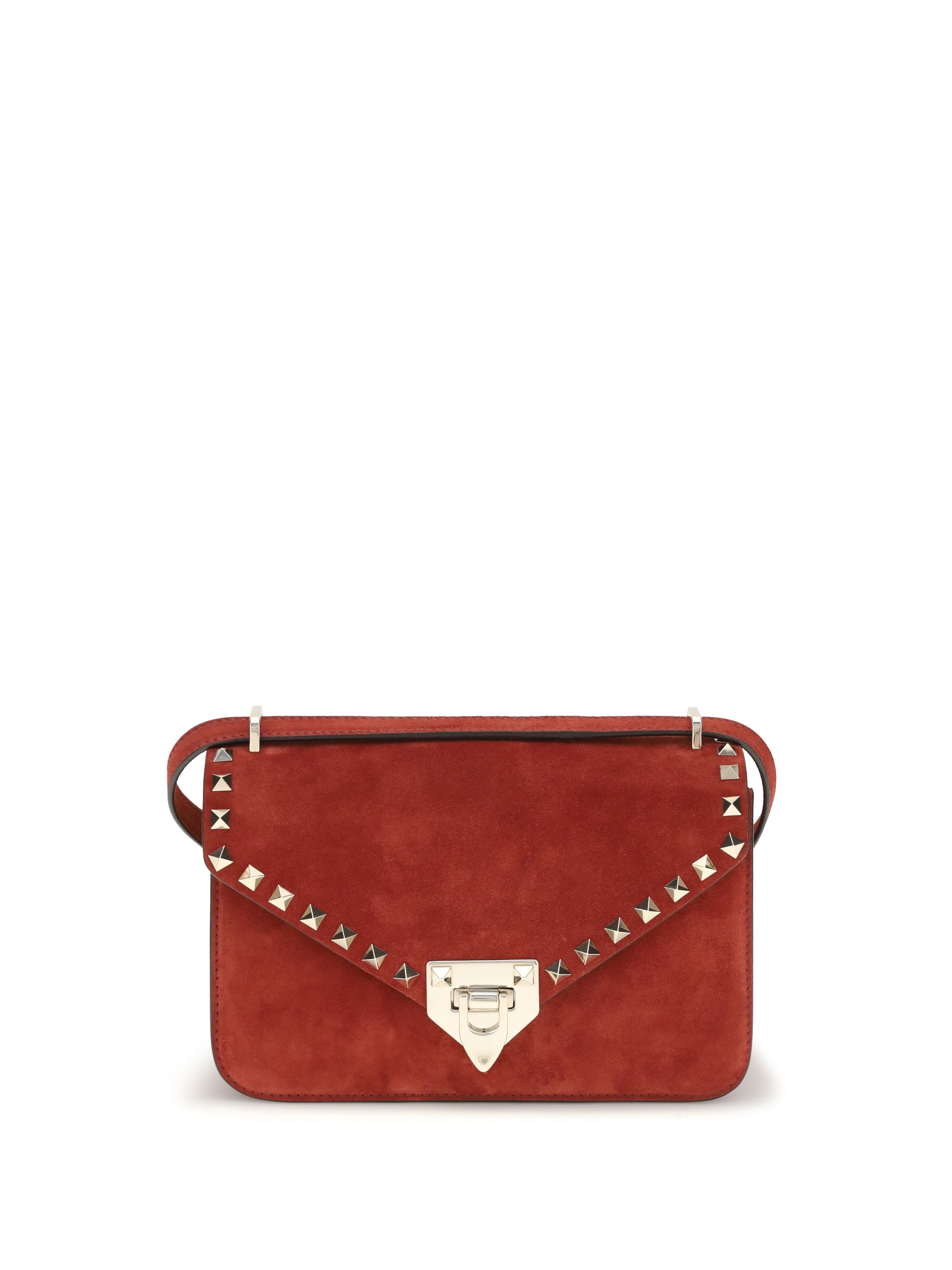 rockstud mini suede shoulder bag