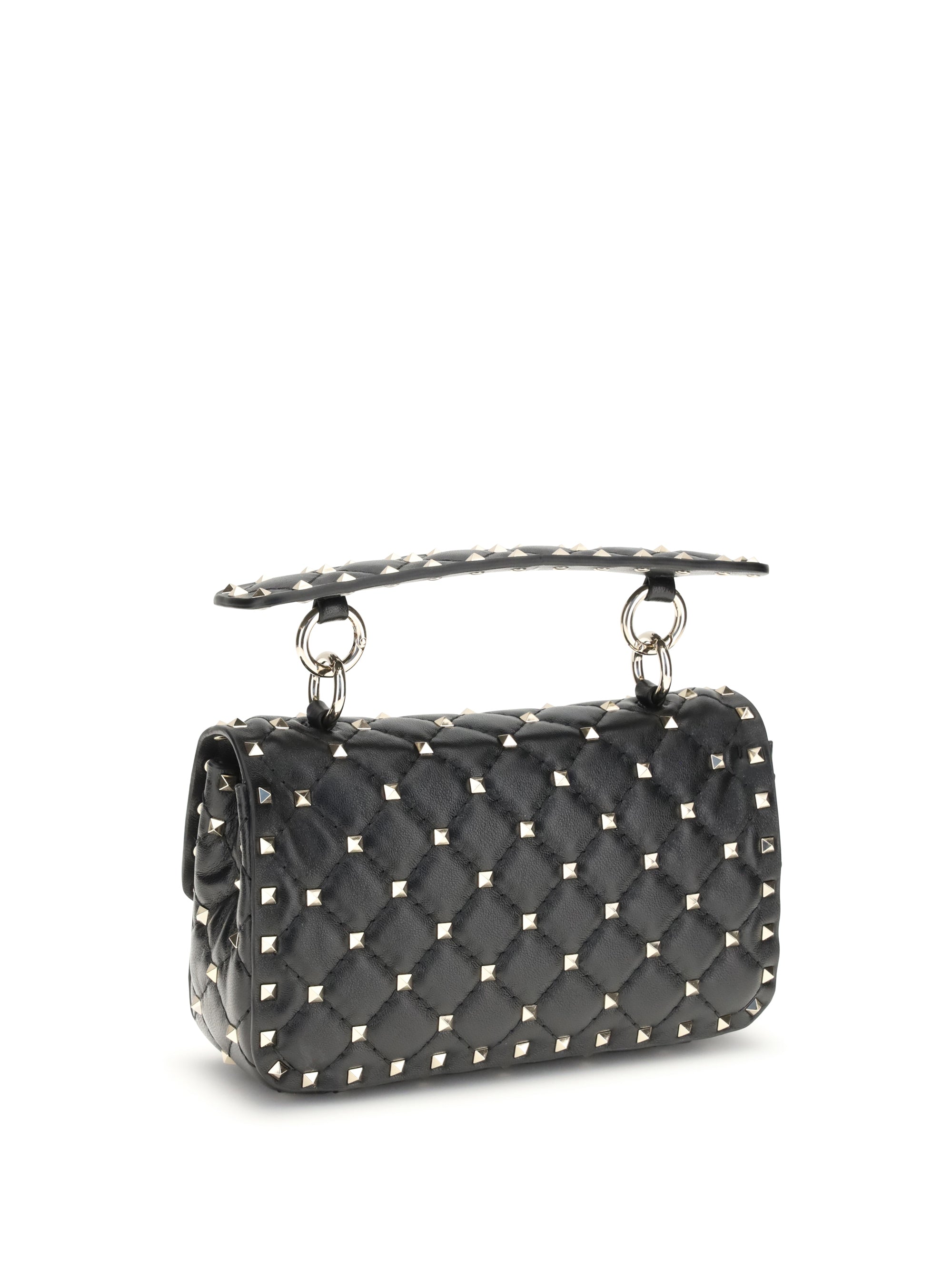 small leather rockstud spike handbag